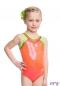 Preview: Ervy Turnanzug Addison in metallic grapefruit ohne Arm von vorne