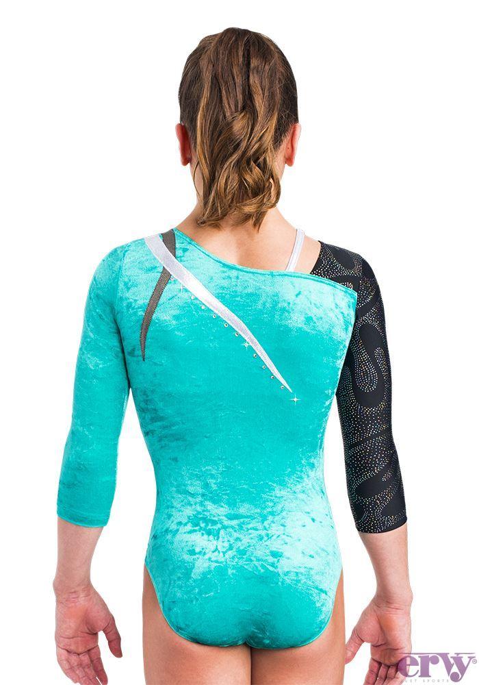 ERVY Turnanzug Samt Flame von hinten